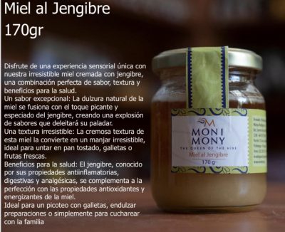 Miel 100 %pura cremada con jengibre